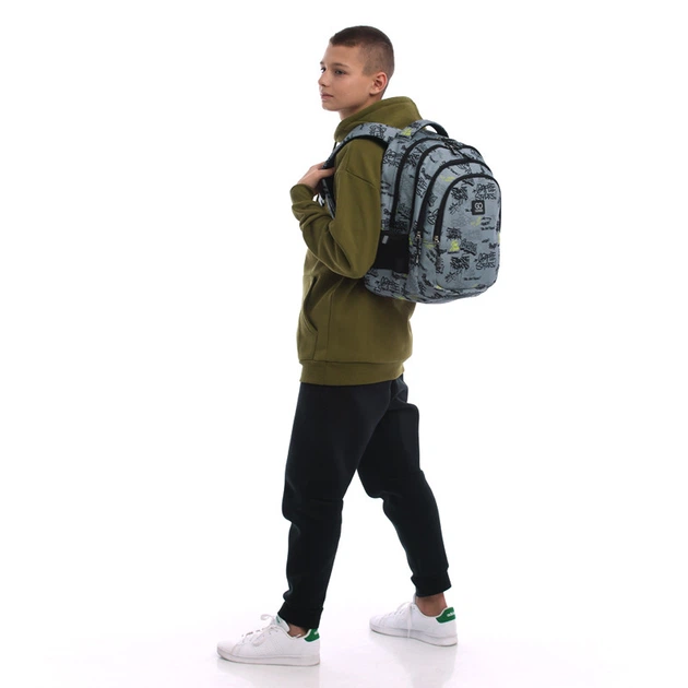 Рюкзак шкільний GoPack Teens GO25-162M-4 40.5x28.5x17.5 сірий - зображення 9