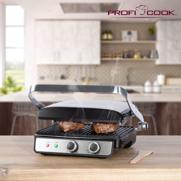 Контактний гриль ProfiCook PC-KG 1029 нержавіюча сталь/чорний - зображення 7
