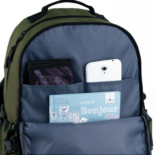 Рюкзак GoPack Education Teens 46x30x15 см 20 л Хакі (GO25-186L-3) - зображення 10