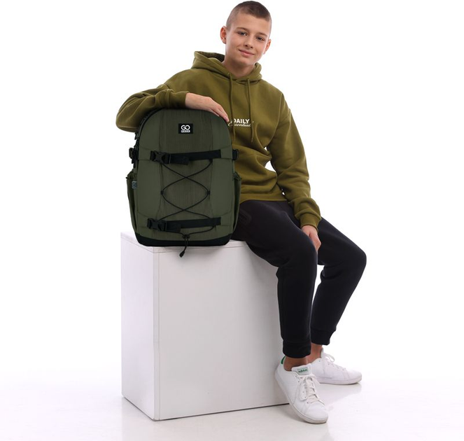 Рюкзак GoPack Education Teens 46x30x15 см 20 л Хакі (GO25-186L-3) - зображення 15