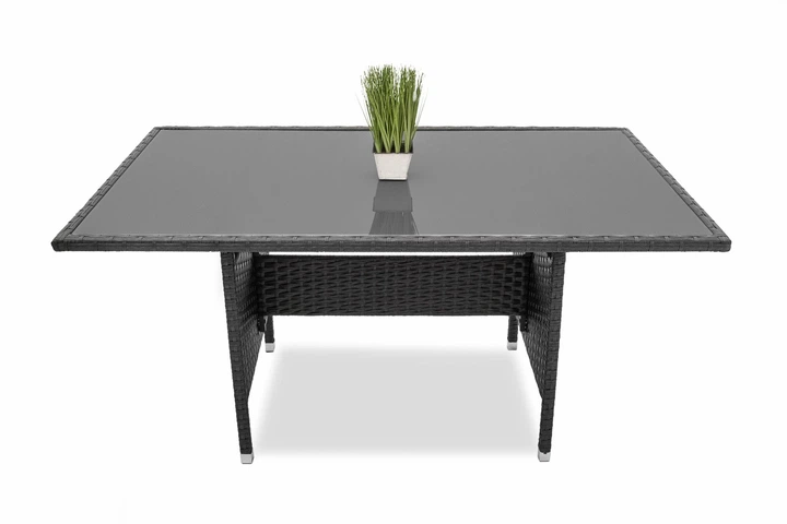 Стол садовый Just Relax Milano 150x90 Графитовый с Ротангу со стальным каркасом (1 Стол) - Фото 2 Стол садовый Just Relax Milano 150x90 Графитовый с Ротангу со стальным каркасом (1 Стол) - изображение 2