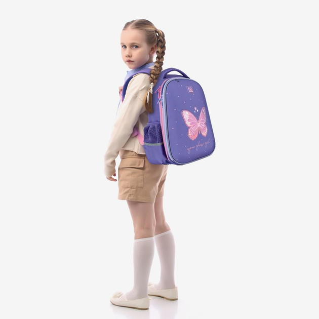 Рюкзак шкільний напівкаркасний GoPack Education Glowing 38x28x13 см 15 л Фіолетовий (GO25-165M-4) - зображення 14