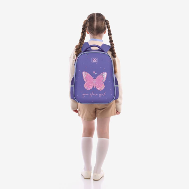 Рюкзак шкільний напівкаркасний GoPack Education Glowing 38x28x13 см 15 л Фіолетовий (GO25-165M-4) - зображення 15