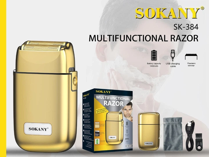 Электробритва-шейвер SOKANY SK-384 — аккумуляторная, 1400 мАч, сеточная система (0054) - изображение 2