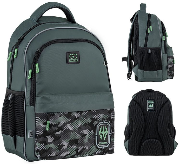Рюкзак шкільний GoPack Education Legion 41x29x17 см 15 л Хакі (GO25-182M-5) - зображення 1