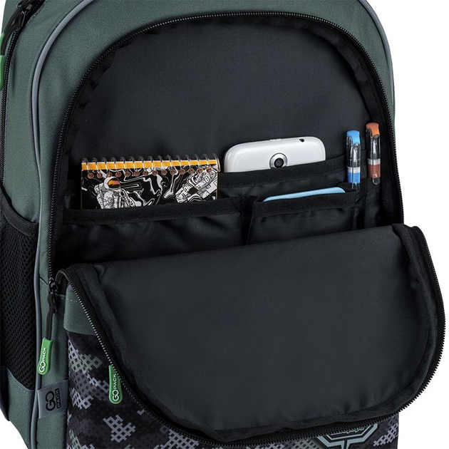 Рюкзак шкільний GoPack Education Legion 41x29x17 см 15 л Хакі (GO25-182M-5) - зображення 11