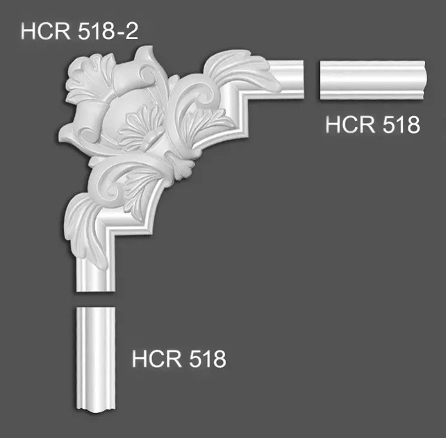 Угловой полиуретановый элемент Grand Decor HCR 518-2 - изображение 3