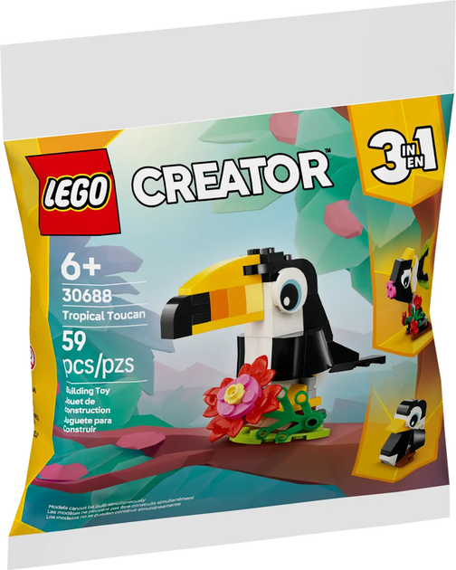 Zestaw klocków LEGO Creator 3 w 1 Tropikalny tukan 59 elementów (30688) - obraz 1