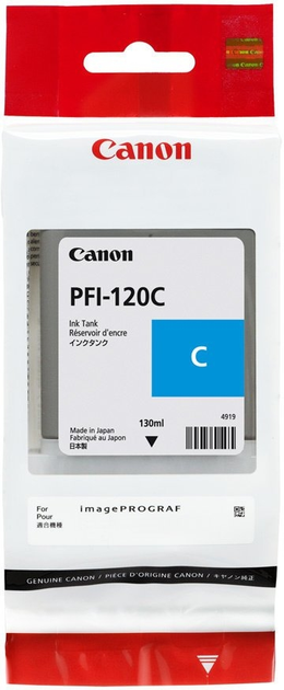 Tusz Canon PFI-102C 130 ml Cyan (2886C001) - obraz 1