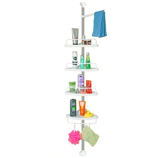 Полиця кутова для ванної 4 яруси, 260х33 см, до 16 кг / Телескопічна Multi Corner Shelf GY-188W (L) - изображение 9