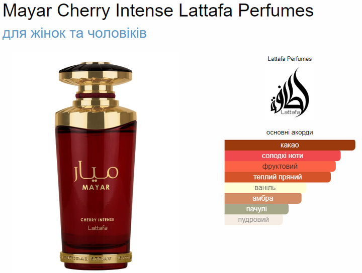 Парфумована вода унісекс Lattafa Perfumes Mayar Cherry Intense, 3