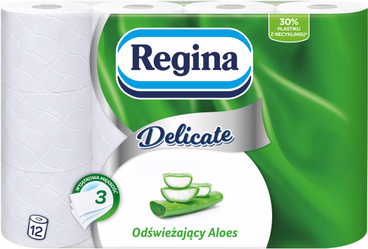 Zestaw papieru toaletowego Regina Aloe Vera 12 rolek (ZES8004260217040) - obraz 1