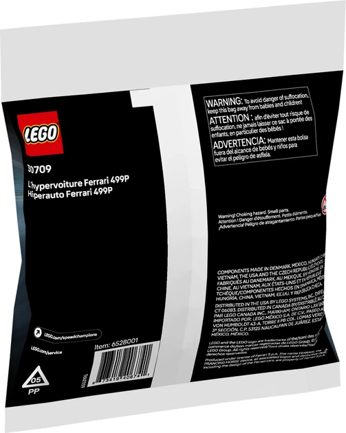 Конструктор LEGO Speed Champions Ferrari 499P Гиперкар 62 элемента