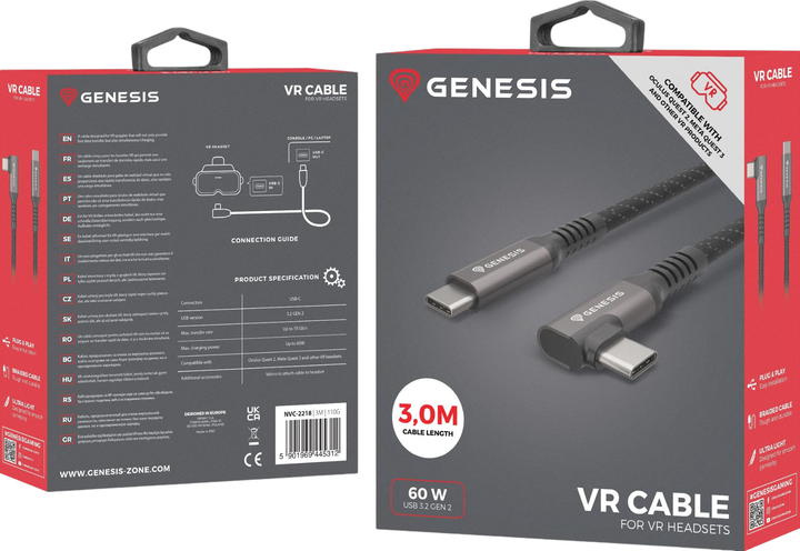 Кабель Natec USB-C to USB-C Gen2 3 м (NVC-2218) - зображення 4