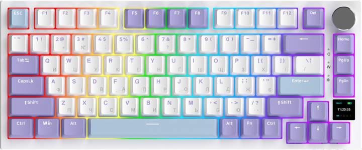 Клавиатура беспроводная Ajazz AK820 Pro Gift Switch Purple RGB (AK820PRO-G-PWB) - изображение 1