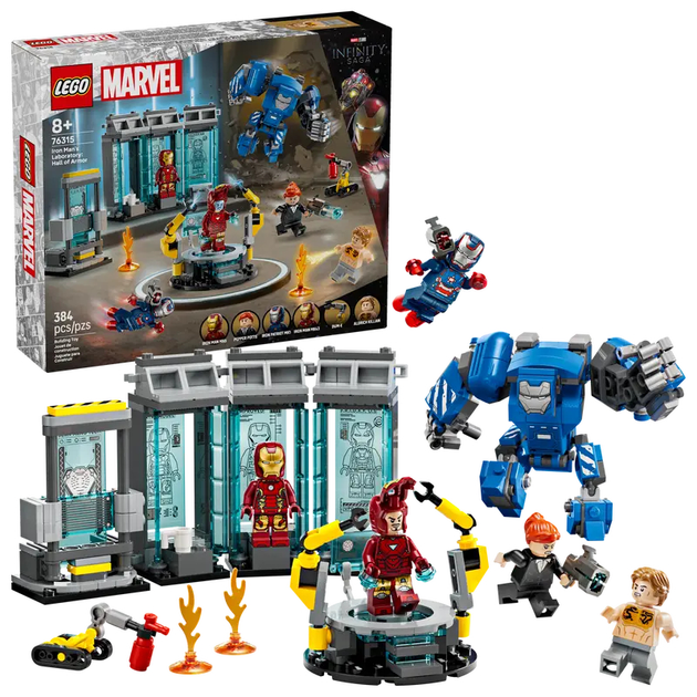 Zestaw klocków LEGO Super Heroes Marvel Iron Man's Laboratory: Hall of Armor 384 elementów (76315) - obraz 2