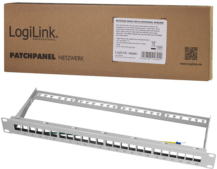Patch panel LogiLink 19'' 24-ports 1U (4052792026924) - obraz 5