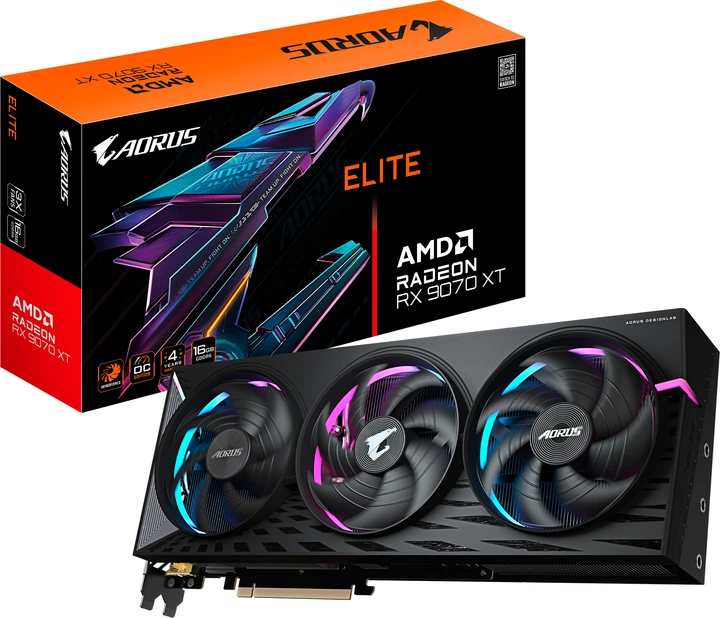 Відеокарта Gigabyte PCI-Ex Radeon RX 9070 XT Aorus Elite 16G 16GB