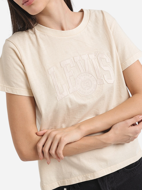 Футболка бавовняна жіноча Levi's A8804-0029 XS Бежева (5401157561652) - зображення 6