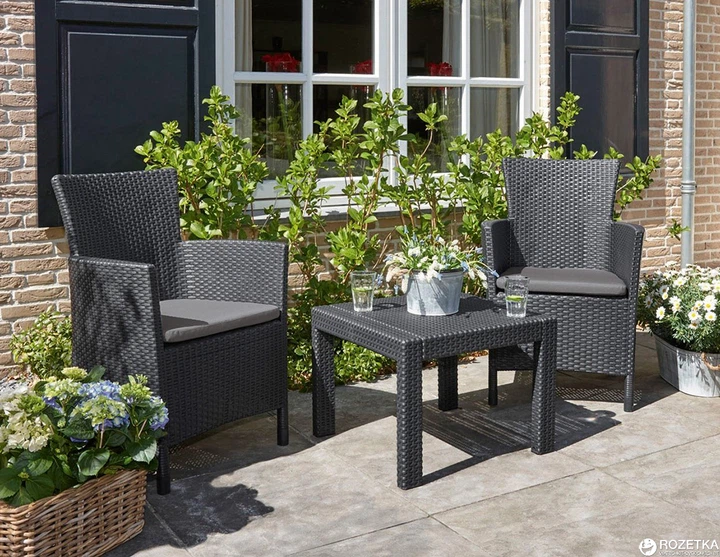 Zestaw mebli Allibert Rosario balcony Graphite - obraz 3