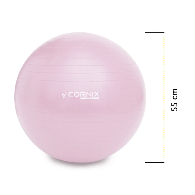 Мяч для фитнеса Anti-Burst Cornix XR-0361 розовый 55 см - изображение 2