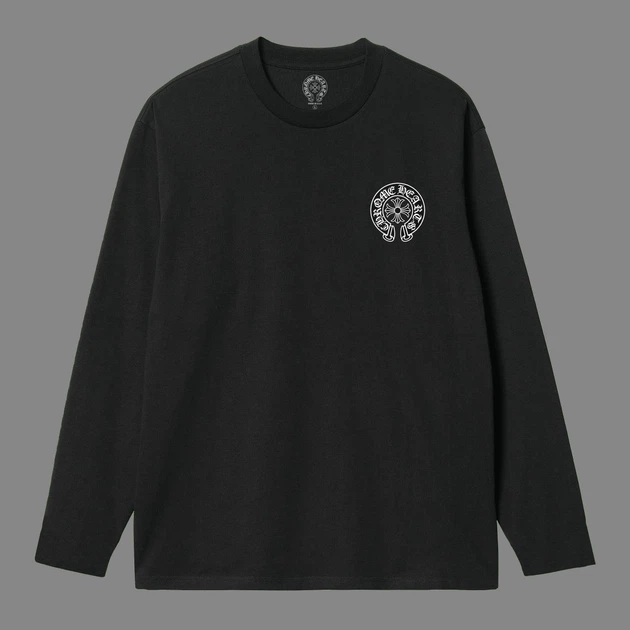 【爆速配送】CHROME HEARTS ブラック ロングジョン Лонгслив Chrome Hearts 10003 черного цвета, размер L – Брендовая