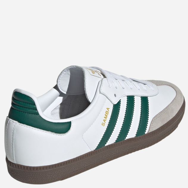 Чоловічі кеди низькі adidas Samba JH8797 40 (6.5UK) Білі/Зелені/Сірі (4067904545378) - зображення 4