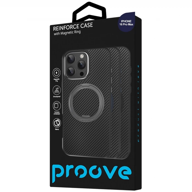 Чохол Прув Reinforce Case with Magnetic Ring MagSafe для Apple iPhone 16 Pro Max gray - Фото 2 Чохол Прув Reinforce Case with Magnetic Ring MagSafe для Apple iPhone 16 Pro Max gray - зображення 2