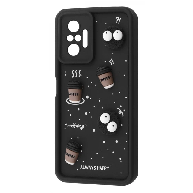 Чехол мультяшный с фигурками WAVE Pretty Things Case для Xiaomi Redmi Note 10 Pro black/coffee - Фото 1 Чехол мультяшный с фигурками WAVE Pretty Things Case для Xiaomi Redmi Note 10 Pro black/coffee - изображение 1