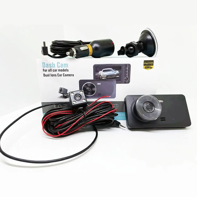 Автомобильный видеорегистратор на три камеры Dash Cam T695 - изображение 3