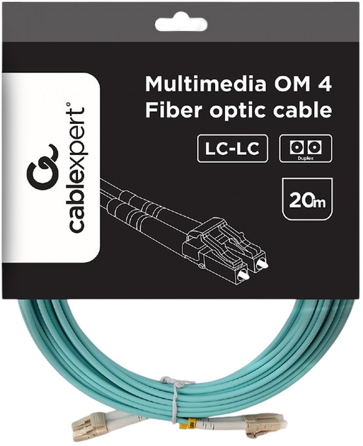 Patchcord światłowodowy Cablexpert UTP Cat6 20 m Teal (CFO-MDOM4-LC/LC-20M) - obraz 4