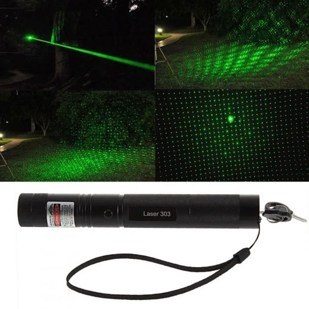 Зелена лазерна указка з ключами, лазер 303 1000mW Laser pointer, потужна лазерна указка - зображення 6