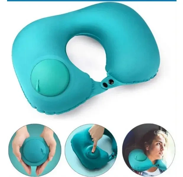 Дорожная надувная подушка-подголовник на шею TRAVEL NECK PILLOW - изображение 4