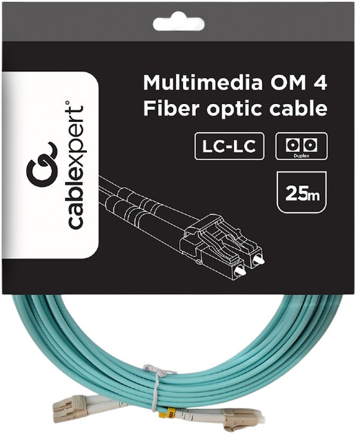 Patchcord światłowodowy Cablexpert UTP Cat6 25 m Teal (CFO-MDOM4-LC/LC-25M) - obraz 4