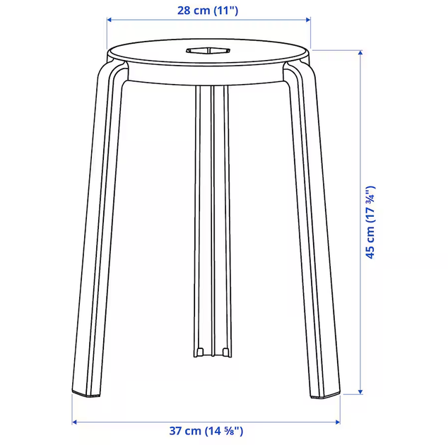 Табурет IBBARBO IKEA 405.715.35 черный - Фото 4 Табурет IBBARBO IKEA 405.715.35 черный - изображение 4