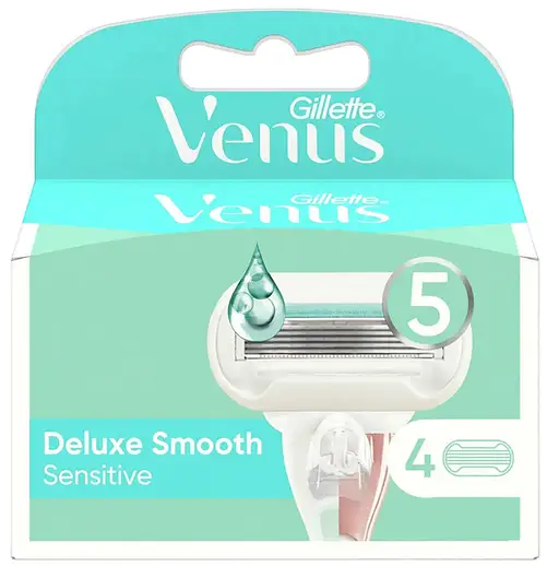 Змінні картриджі Gillette Venus V Edition Deluxe Smooth Sensitive, 4 шт - Фото 1 Змінні картриджі Gillette Venus V Edition Deluxe Smooth Sensitive, 4 шт - зображення 1