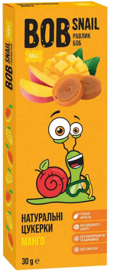 Натуральные конфеты Bob Snail Манго, 30 г - Фото 1 Натуральные конфеты Bob Snail Манго, 30 г - изображение 1