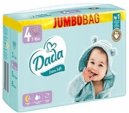 Подгузники детские DADA 4 maxi 7-16кг Jumbo Bag, 82 шт - Фото 1 Подгузники детские DADA 4 maxi 7-16кг Jumbo Bag, 82 шт - изображение 1