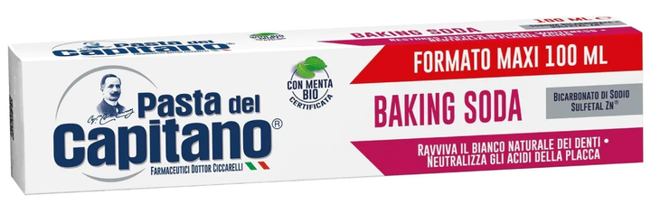 Зубная паста Pasta Del Capitano Baking Soda Отбеливающая,100 мл - Фото 1 Зубная паста Pasta Del Capitano Baking Soda Отбеливающая,100 мл - изображение 1