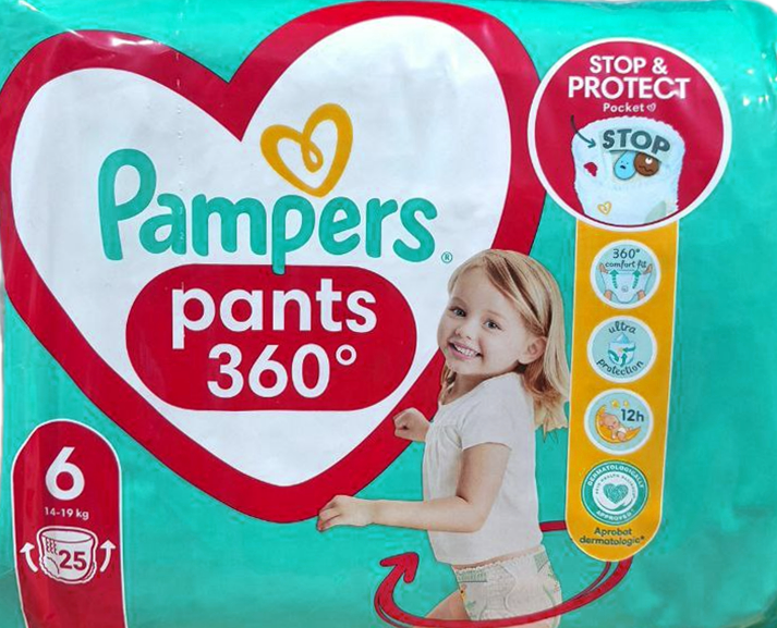Подгузники-трусики Pampers Pants Размер 6 (14-19 кг), 25 шт - Фото 1 Подгузники-трусики Pampers Pants Размер 6 (14-19 кг), 25 шт - изображение 1