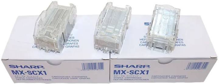 Картридж зі скобами Sharp MXSCX1 Staple Cartridge 3 шт x 5000 (4974019498584) - зображення 1