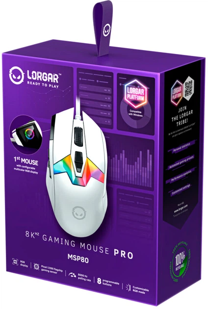 Миша Lorgar MSP80 Wired Gaming Mouse Pro USB White (LRG-MSP80-WH) - зображення 11