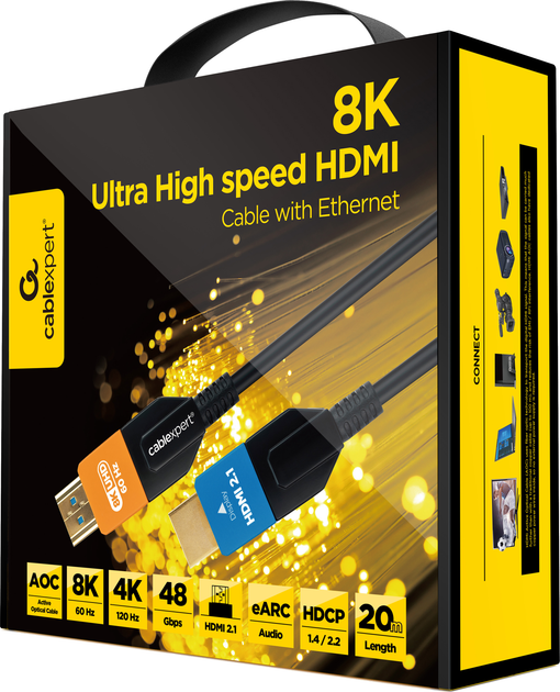 Кабель Gembird Cablexpert HDMI - HDMI 20 м Black (CC-HDMI8K-AOC-20M) - зображення 3