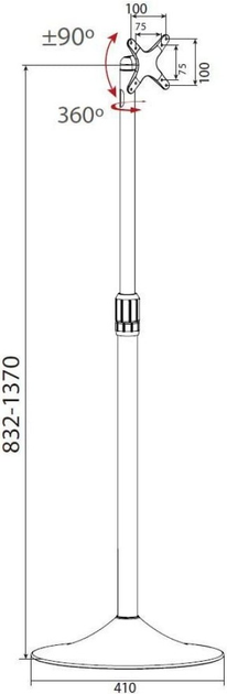 Uchwyt podłogowy do monitorów TECHly 13" - 27" ICA-TR10 (8054529022632) - obraz 3