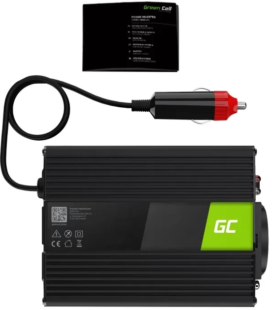 Falownik Greencell 12V to 230V 150W/300W Black (5907813966880) - obraz 5