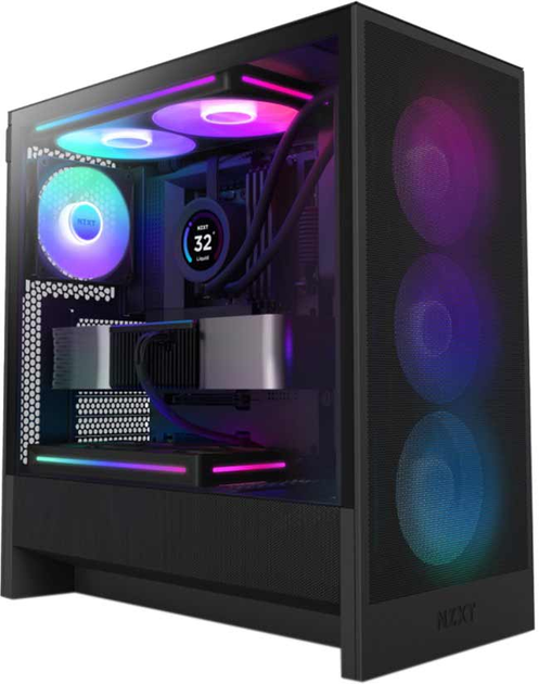 Obudowa NZXT H5 Flow RGB Compact Mid-Tower ATX Case with RGB Fans- All Black (CC-H52FB-R1) - obraz 1