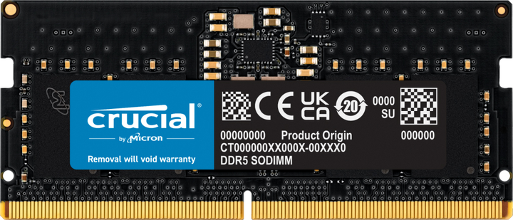 Оперативна пам'ять Crucial SODIMM DDR5-5600 8192MB PC5-44800 (CT8G56C46S5) - зображення 1