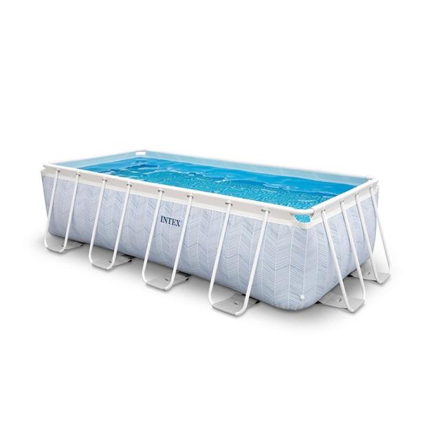 Каркасный прямоугольный бассейн Intex Prism Frame 6836 л 400x200x100 см лестница, картриджный насос-фильтр 26780 - изображение 3