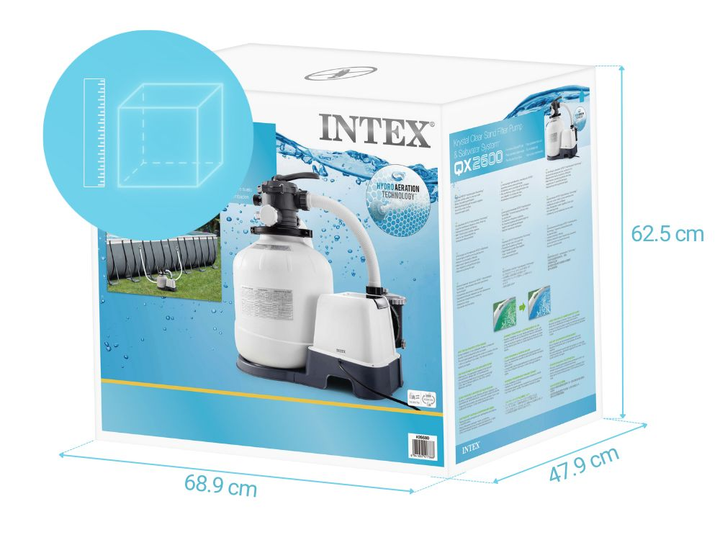 Песочный фильтр-насос с хлоргенератором Intex производительность 10000 л/ч 26680 - Фото 10 Песочный фильтр-насос с хлоргенератором Intex производительность 10000 л/ч 26680 - изображение 10