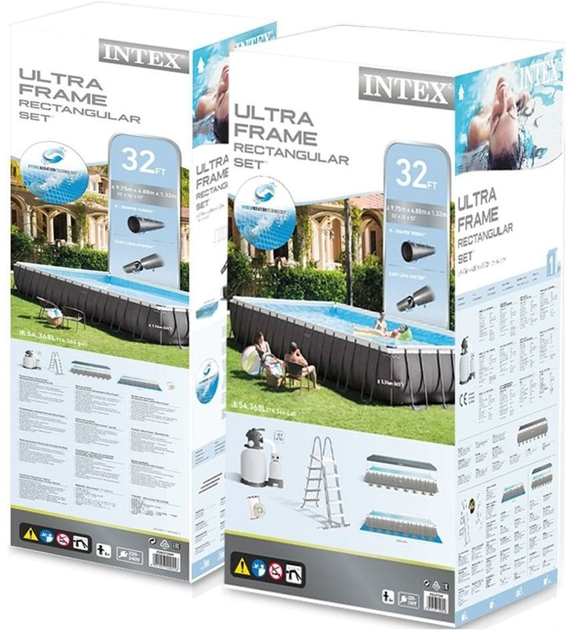 Каркасный прямоугольный бассейн Intex Ultra XTR Frame 54368 л 975х488х132 см песочный насос-фильтр, хлоргенератор, аксессуары 26378 - изображение 7